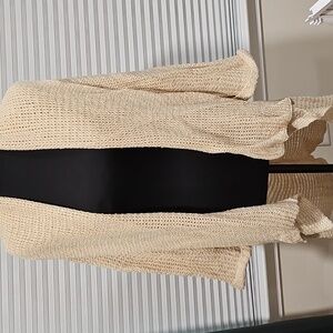 CAbi Women's Cream Knit Circle Cardigan